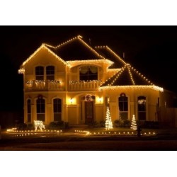 Vánoční exteriérové ​​led ozdobné osvětlení domu - teplá bílá 6,6m
